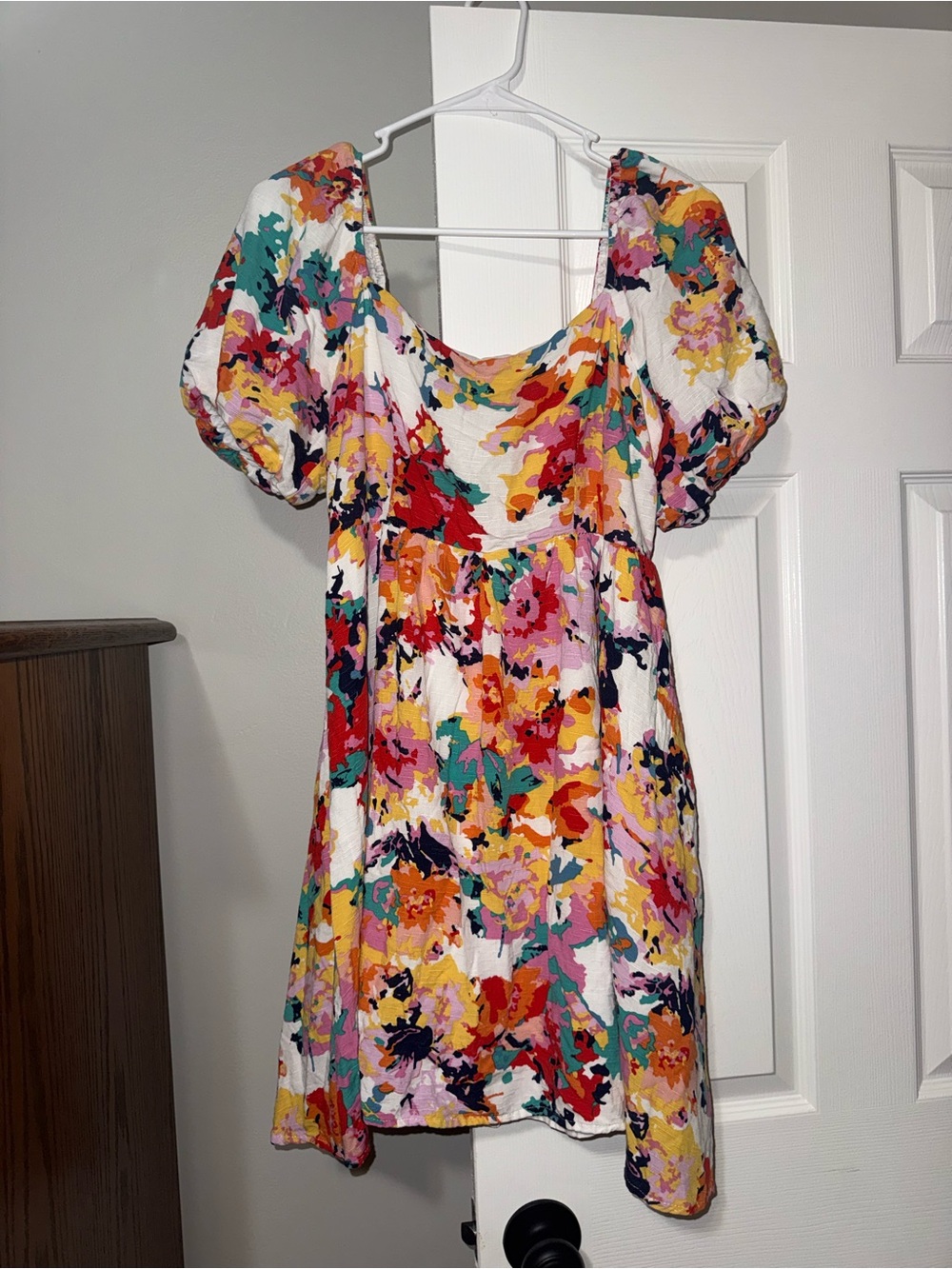 Andthewhy Multicolor Floral Puff Sleeve Mini Dress
